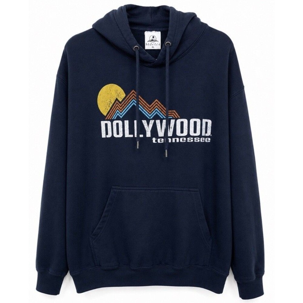 Dollywood Tennessee Hoodie Men’s XL Navy Prairie Mountain Pullover Sweatshirt
